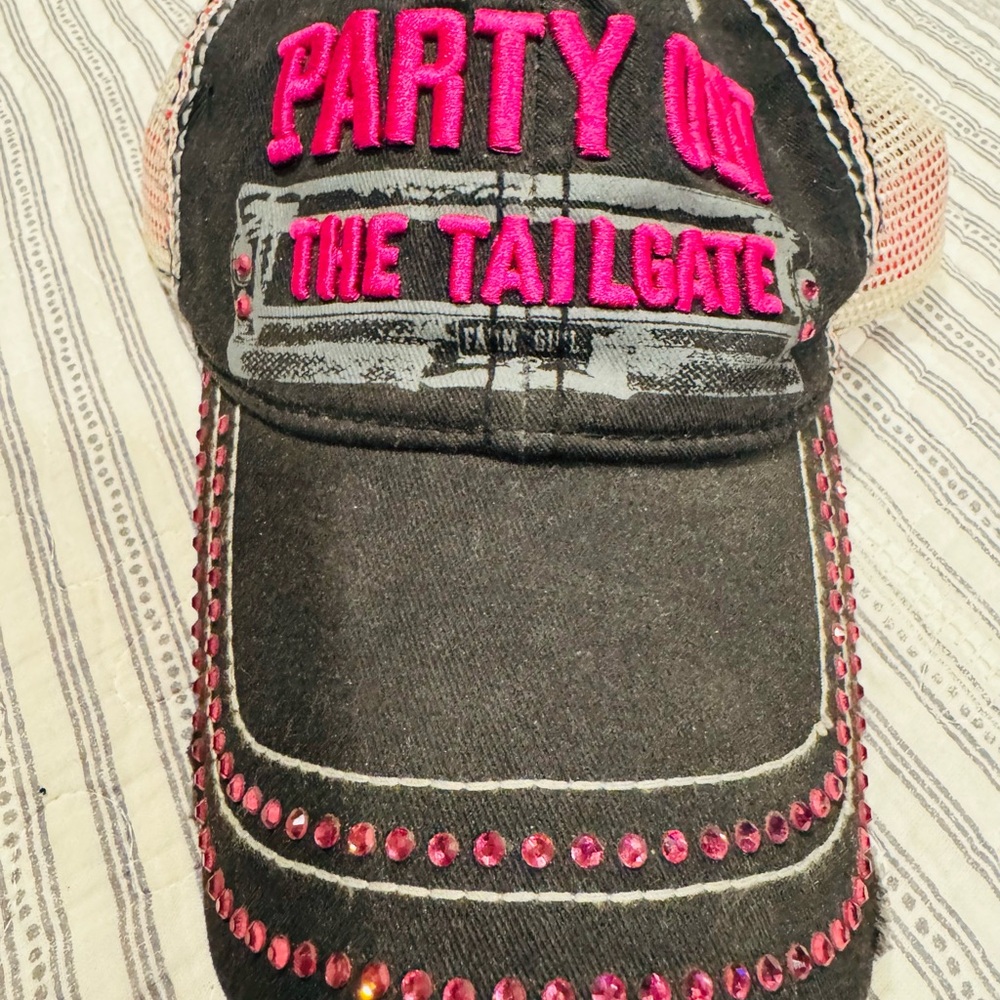 Pink and Black Party On Cap